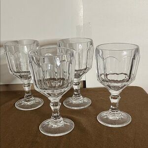 😄Imperial Glass Old Williamsburg Clear Water Goblets/BohoVintage Goblets